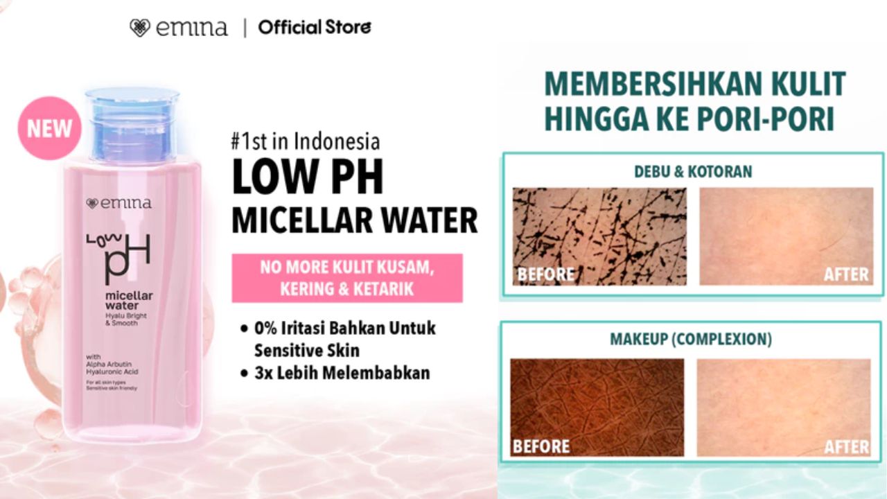 NEW LAUNCH! Review Emina Low pH Micellar Water HyaluBright & Smooth, Membersihkan Sekaligus Mencerahkan