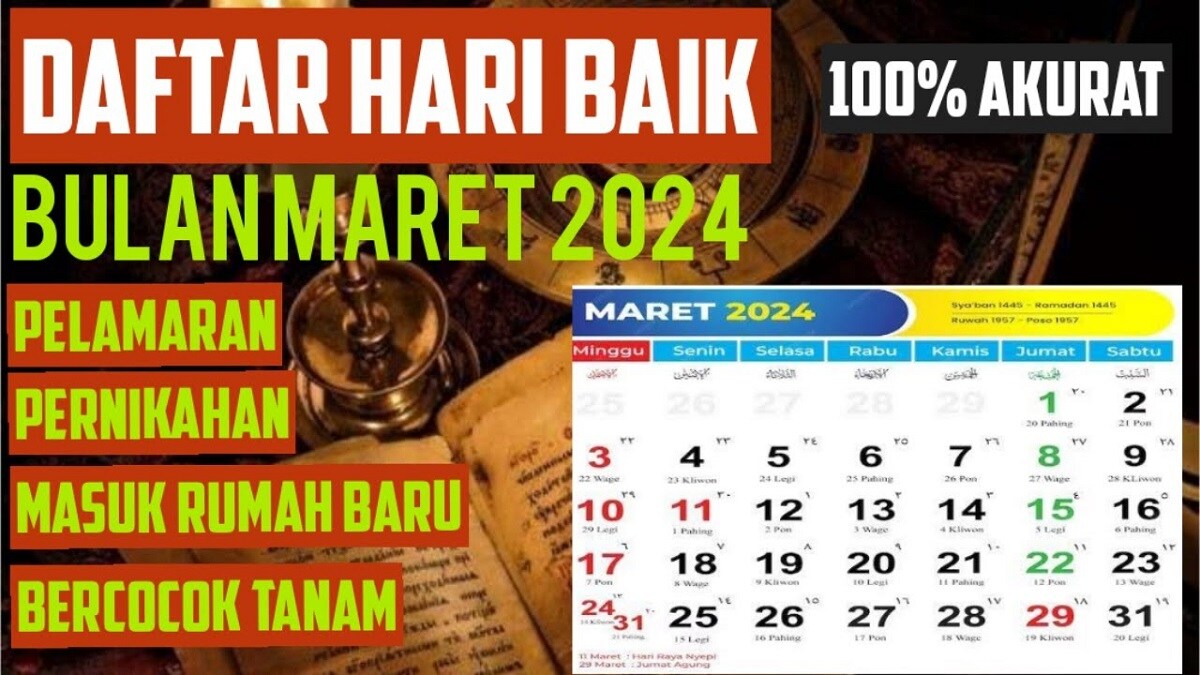 Inilah Daftar Hari Baik dan Hari Buruk Bulan Maret 2024 Menurut Primbon Jawa, Cocok untuk Persiapan Hajatan!