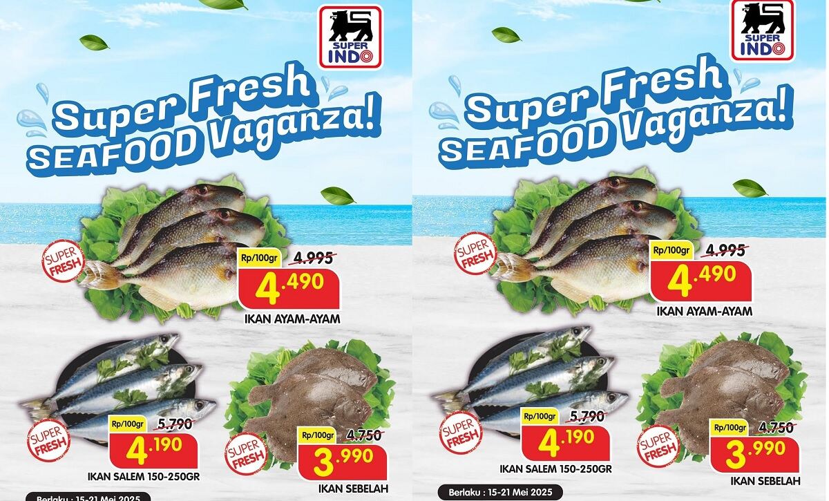 Diskon Spesial Hingga 28%! Promo Super Fresh SEAFOOD Vaganza Superindo, Cuma Sampai 21 Mei 2025!