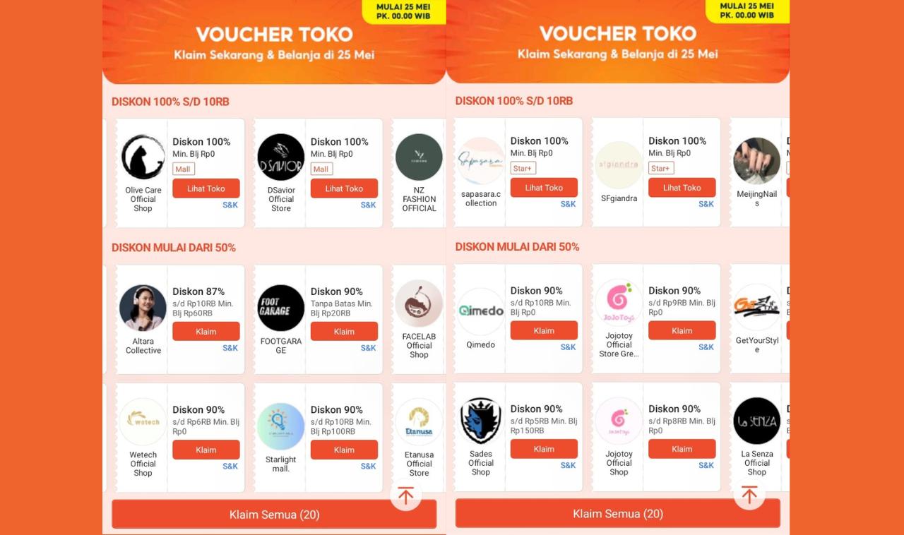 KODE Voucher Shopee untuk Tanggal 25 Mei! Diskon 100% Tanpa Minimal Belanja, Hemat hingga Rp10.000