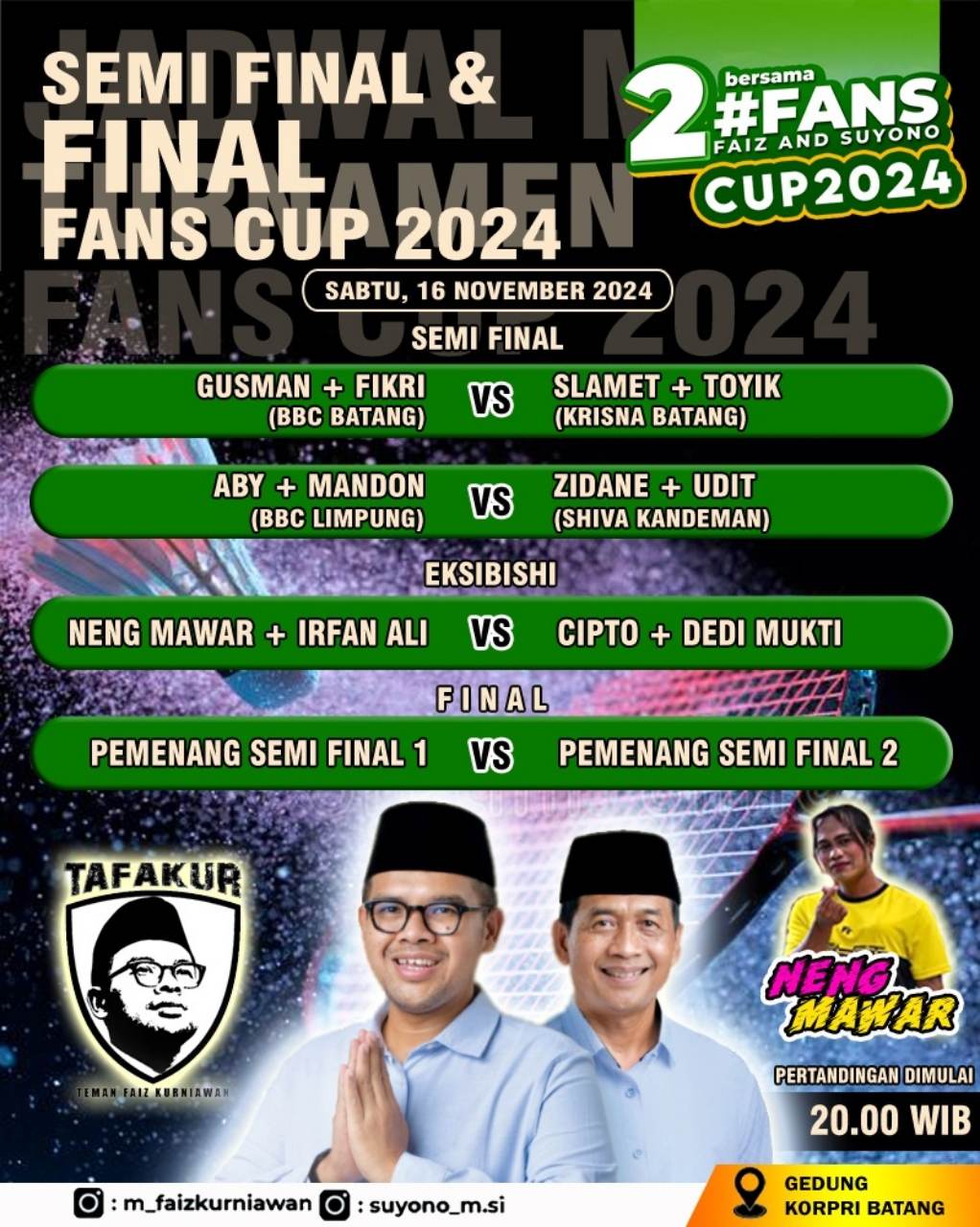 Turnamen Bulutangkis FANS Cup: Olahraga, Kebersamaan, dan Harapan untuk Batang