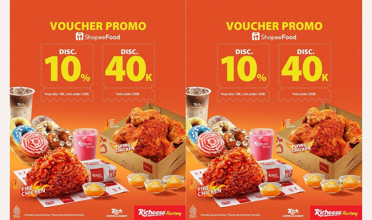 Ada Voucher Promo ShopeeFood untuk Recheese Factory: Diskon 10% hingga Rp40.000, Cek Sekarang!