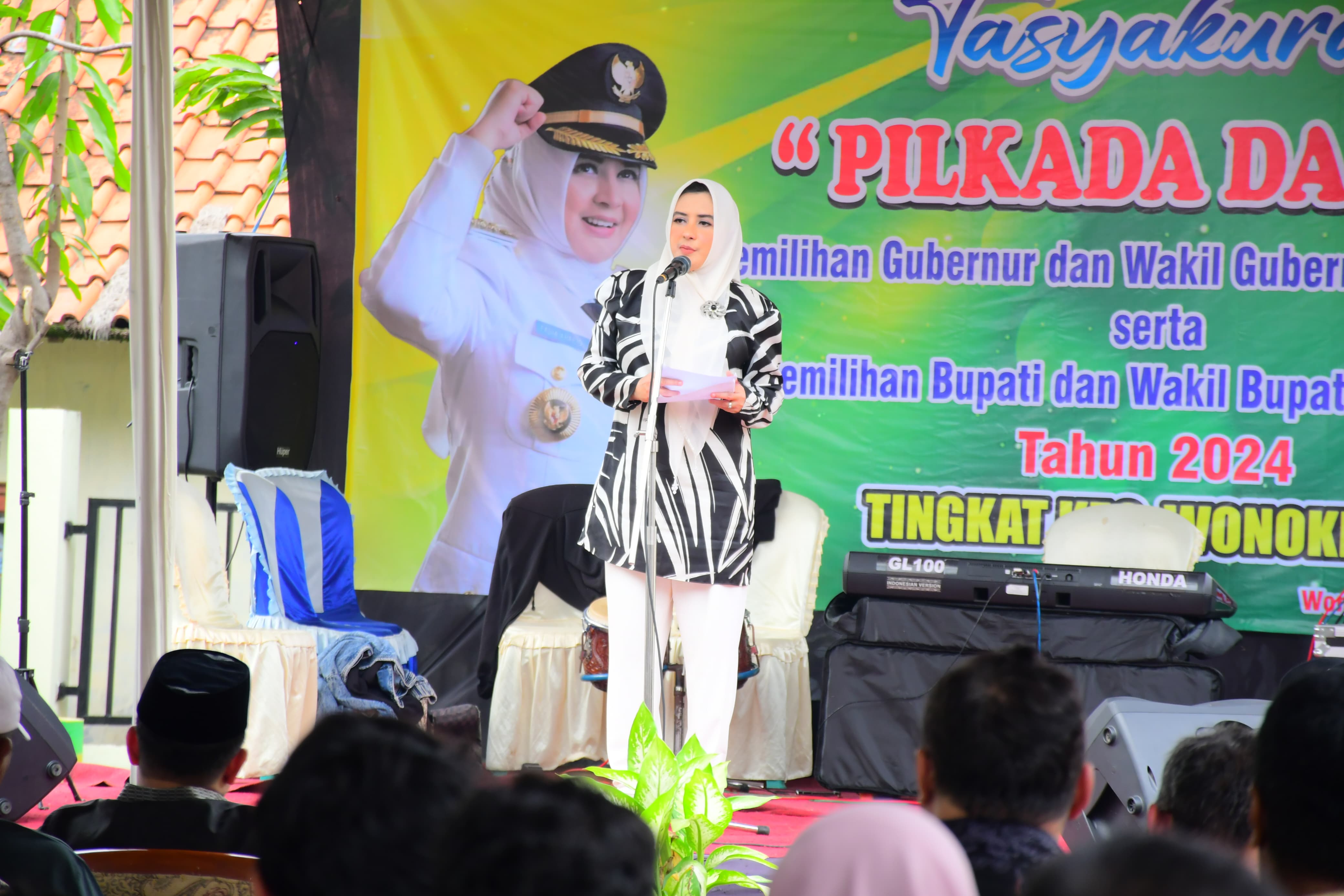 Bupati Pekalongan Fadia Arafiq Hadiri Tasyakuran Pilkada Damai di Kecamatan Wonokerto