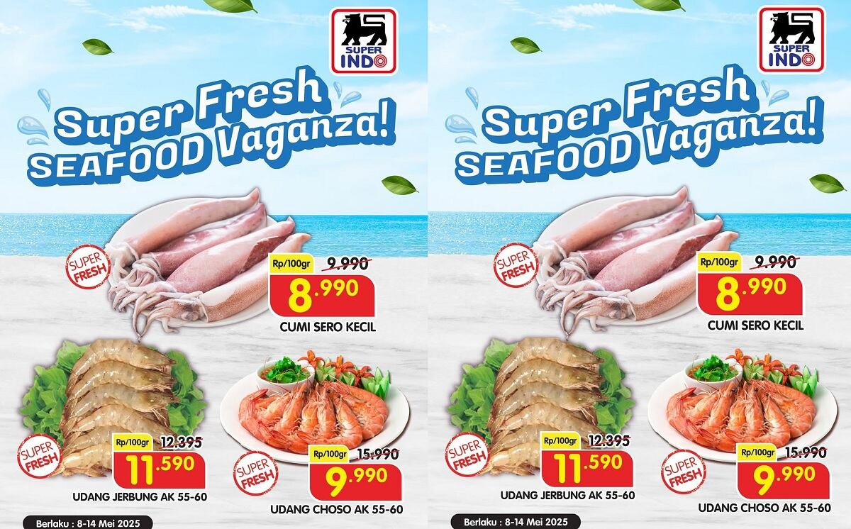 Hemat Fantastis! Superindo Hadirkan Diskon Gila 44%, Seafood Segar, Udang dan Cumi Mulai Rp 8.990!