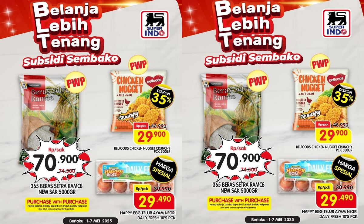 Diskon 35% Hanya Sampai 7 Mei 2025! Promo Subsidi Sembako Superindo Bikin Dompet Aman