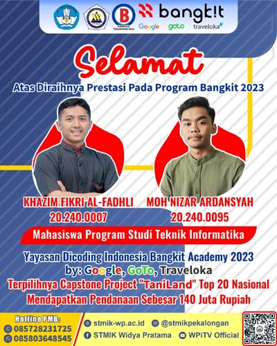 Dua Mahasiswa STMIK Widya Pratama Raih Program Bangkit 2023