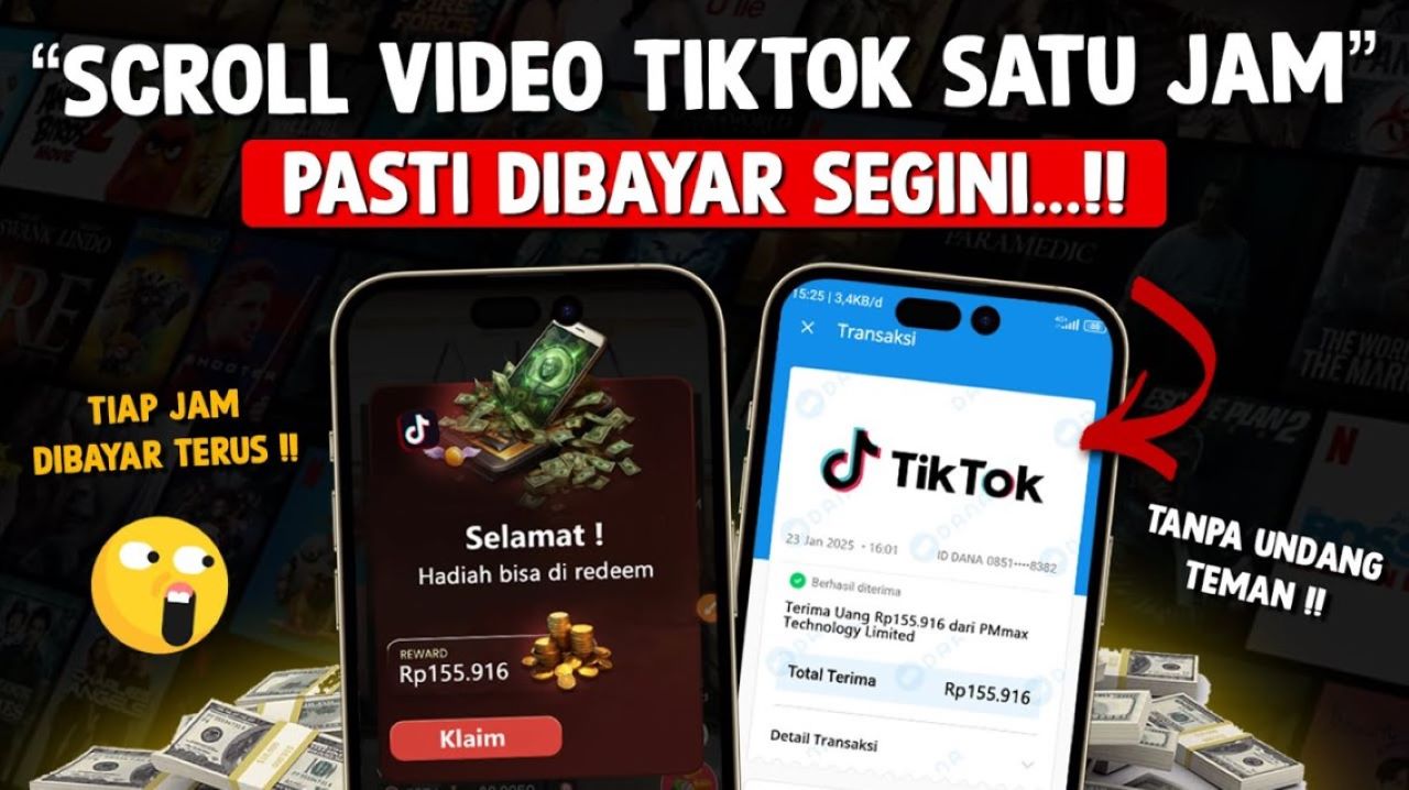 1 Jam Cuan Rp150 Ribu! Begini Cara Mendapatkan Uang dari Scroll Video Tiktok Agar Saldo DANA Jadi Gembrot