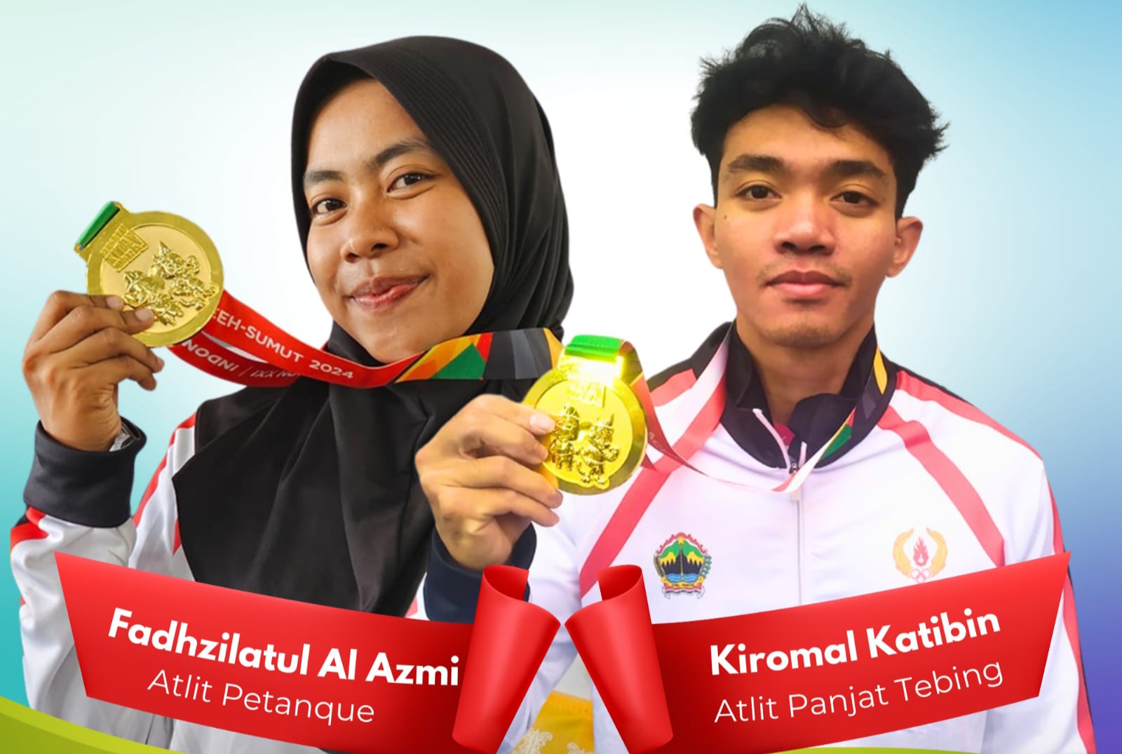 Harumkan Nama Batang, Kiromal Katibin dan Fadhzilatul Al Azmi Gondol Emas PON XXI Aceh-Sumut 2024