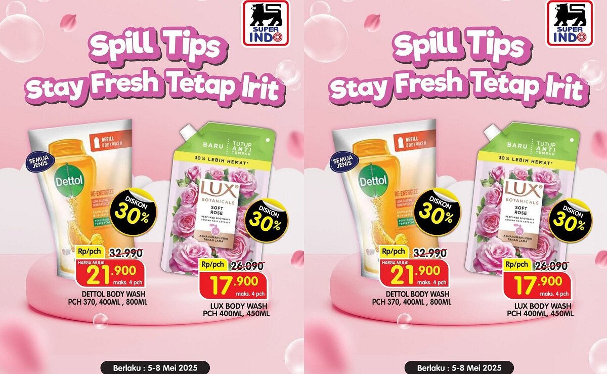 Cuma 4 Hari! Diskon 30% Sabun Dettol dan Lux di Superindo, Wajib Borong Sekarang!