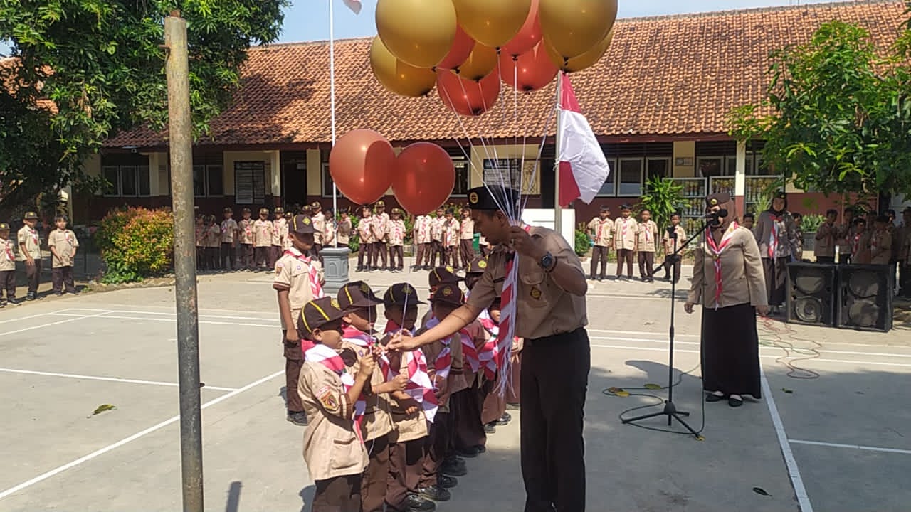 Pramuka SD Negeri Tangkil Kulon Gelar Upacara Penerimaan Anggota Baru Siaga