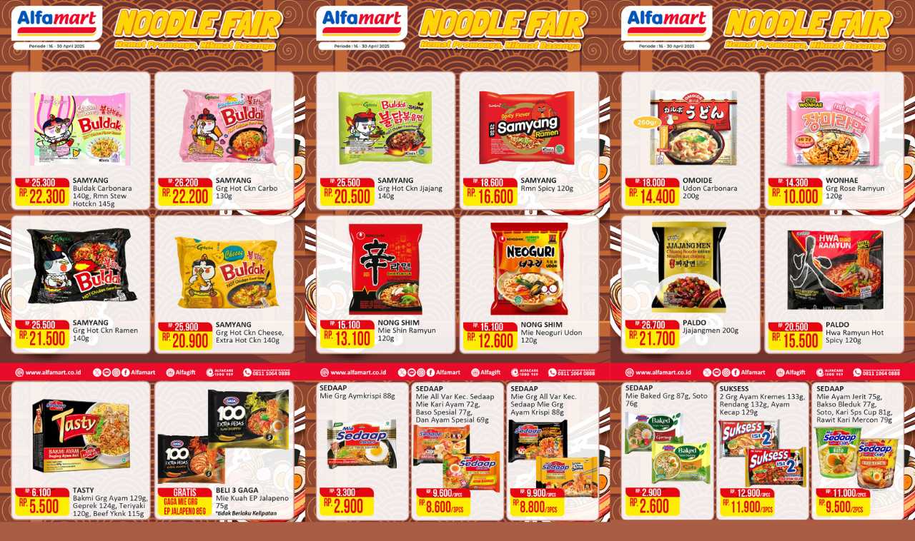 Gak Boleh Ketinggalan! Promo Noodle Fair dari Alfamart, Diskon Mie Super Murah!