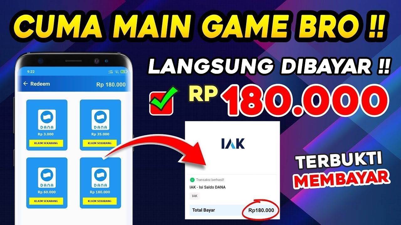 Cuma Main Game Dibayar 180 Ribu Rupiah! Ini Aplikasi Penghasil Saldo Dana Paling Cepat 2025