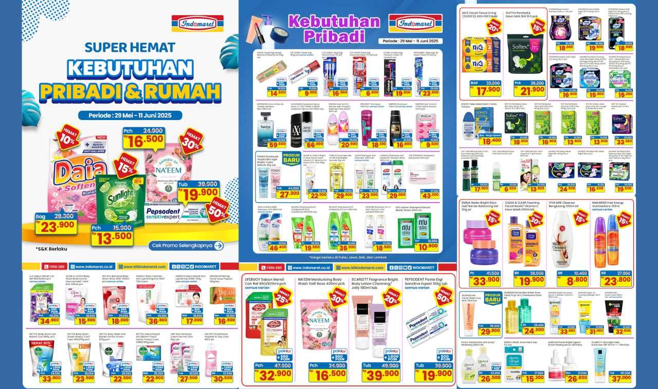 Belanja Super Hemat di Indomaret Kebutuhan Pribadi Mulai Rp8.800 Hingga Rp66.900! Buruan Cek Promonya