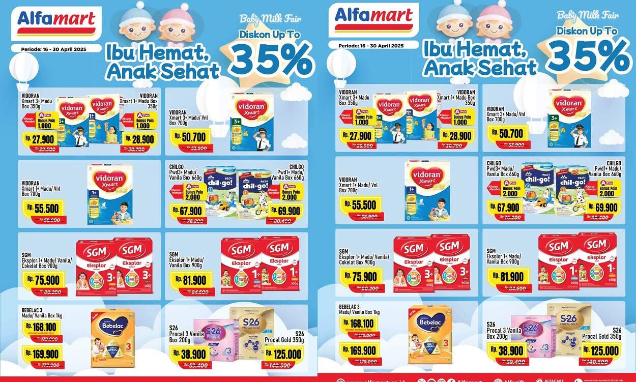 Diskon Susu Anak Besar-Besaran! Hemat hingga 35% di Alfamart Baby Milk Fair Periode April 2025, Tunggu Apalagi