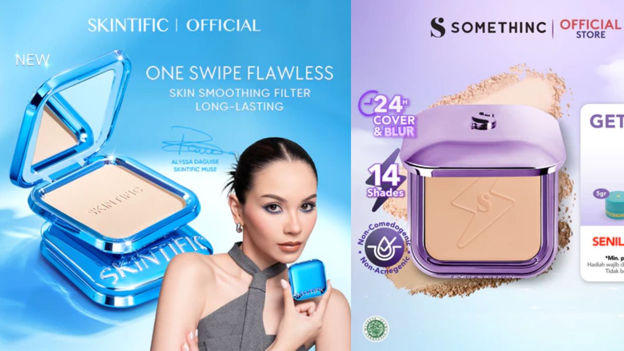 Review Battle Skintific Ultra Cover Powder Foundation Vs Somethinc Copy Paste Coverblur Powder Foundation