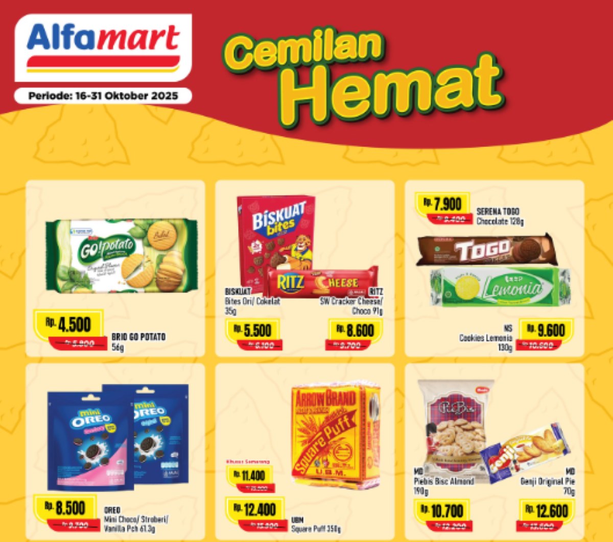 Cemilan Favorit Lagi Diskon Gede! Saatnya Borong Snack Lezat Harga di Bawah 10 ribu cuma di Alfamart!