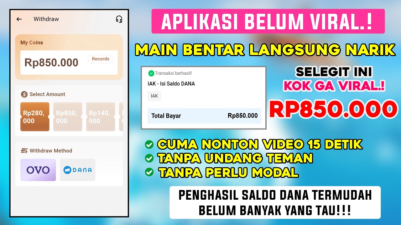 Nonton Video Dibayar Sampai 850 Ribu! Begini Cara Memainkan Aplikasi Penghasil Uang dari Internet Terbaru