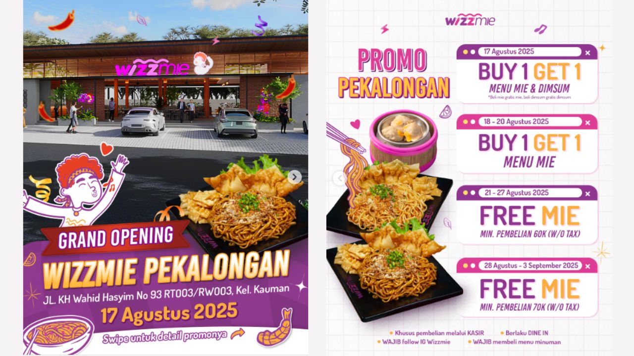 Promo Grand Opening Wizzmie Pekalongan Mulai Tanggal 17 Agustus 2025, BUY 1 GET 1 Sepuasnya! 