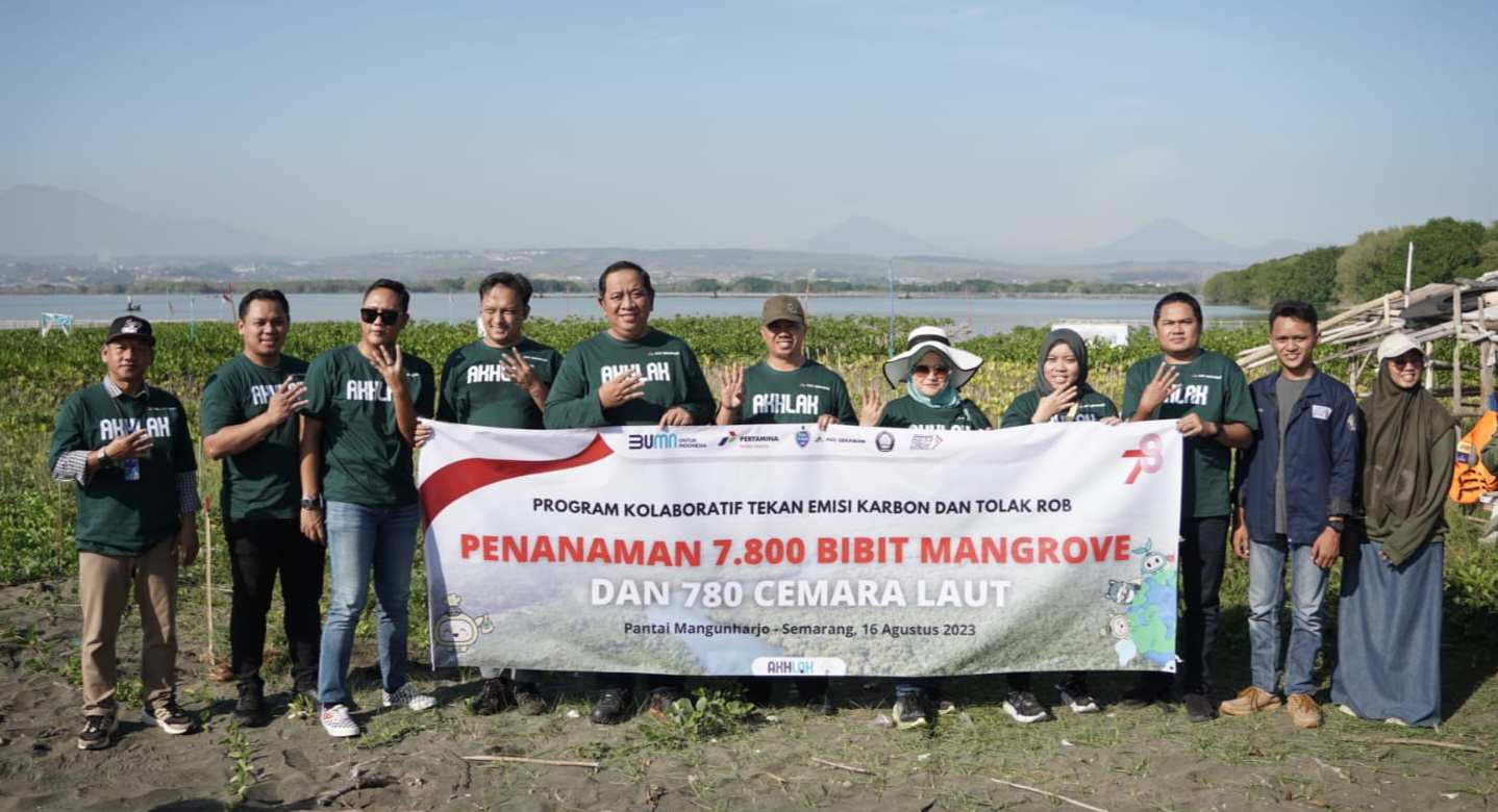 Tekan Emisi Karbon, Pertamina Patra Niaga JBT Lakukan Tanam Mangrove dan Cemara Laut