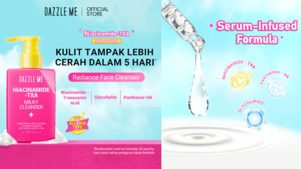 NEW LAUNCH! Review Dazzle Me Niacinamide-TXA Milky Cleanser yang Bikin Wajah Berseri dalam Sekali Bilas