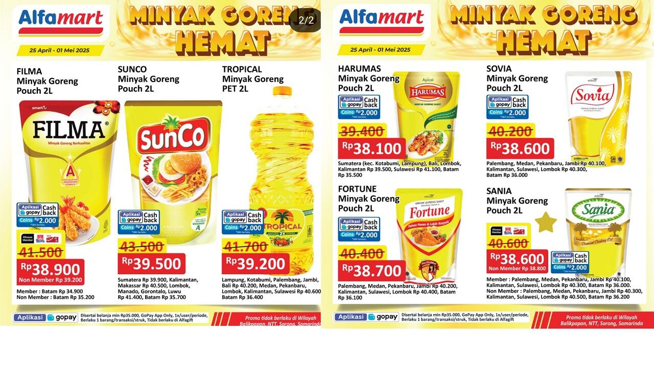 LUAR BIASA! Banjir Diskon Minyak Goreng 2L di Alfamart Periode 25 April - 1 Mei 2025! Jangan Sampai Kehabisan!
