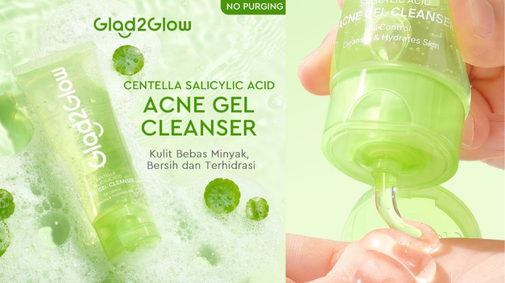 Review Glad2Glow Centella Salicylic Acid Acne Gel Cleanser, Efektif Menenangkan Meredakan dan Mencegah Jerawat