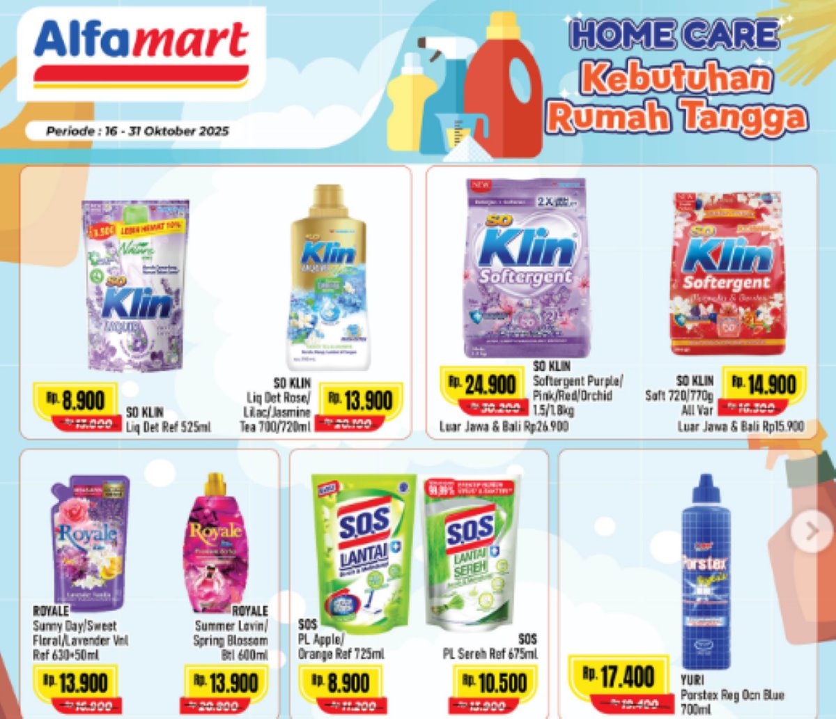 Promo Kebutuhan Rumah Tangga untuk Akhir Bulan, Mulai dari Detergen hingga Pembersih Lantai Hanya di Alfamart