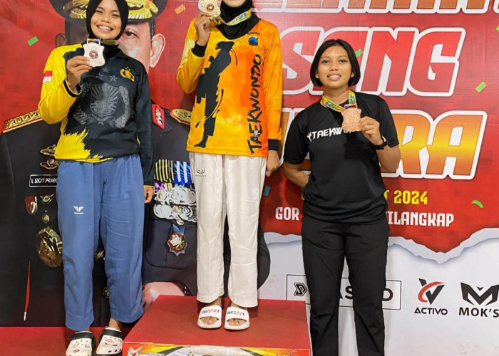 Mantap,, Briptu Bella Kanti Asih Anggota Polres Batang Sabet Emas di Kejurnas Taekwondo Kapolri Cup 5 