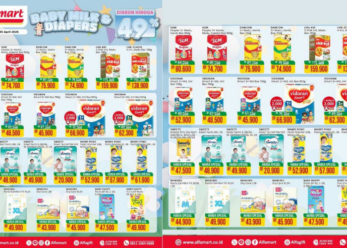 Banjir Diskon! Promo Baby Milk And Diapers dari Alfamart, Hemat Hingga 49%!