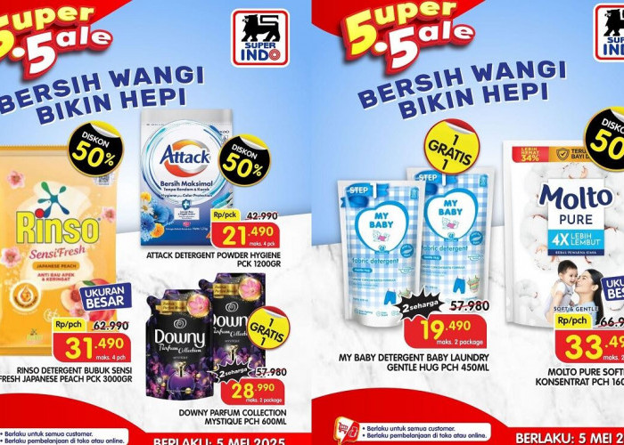 Belanja Super Hemat! Promo Superindo 5.5 Sale, Diskon Gila Produk Kebersihan dan Pakaian Hanya Hari Ini!