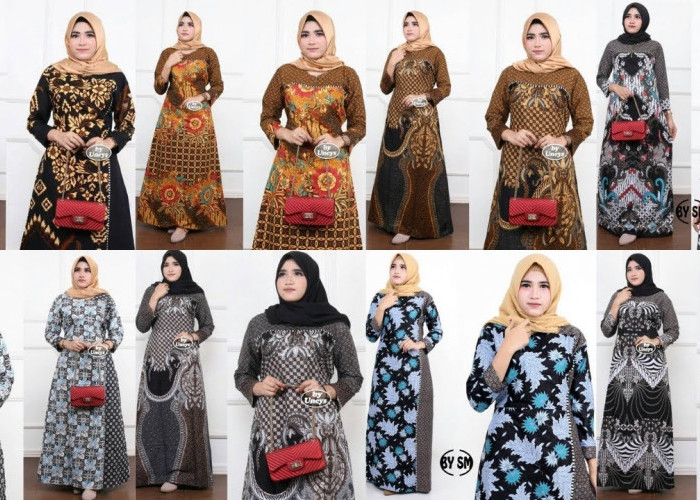 Inilah 7 Rekomendasi Model Gamis Batik Kombinasi Polos Terbaru 2023, Bikin Muslimah Terlihat Elegan dan Modern