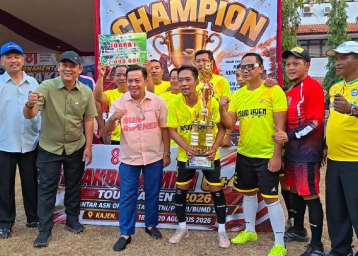 RSUD Kajen Jadi Juara I Sepak Bola Mini U40, Tumbangkan Tim Perkim LH Melalui Drama Adu Pinalti
