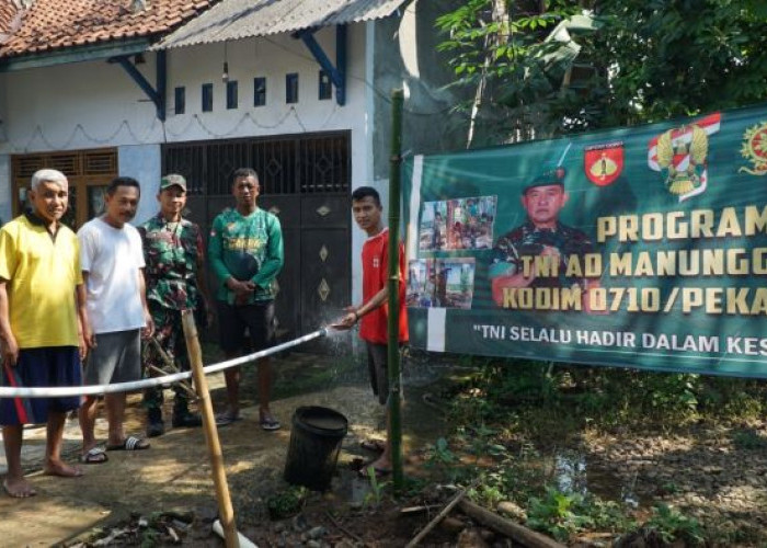 TNI AD Manunggal Air Bersih Bangun Sarana Air Bersih di Desa Legokkalong Kabupaten Pekalongan