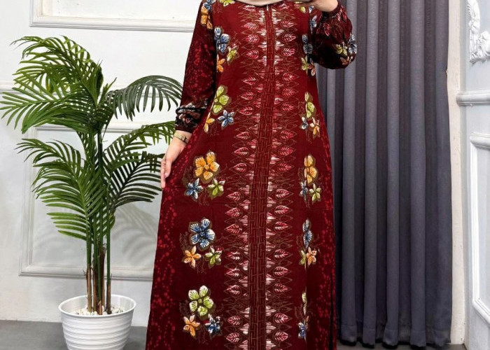  Tren Baju Muslimah: Gamis Batik Cap Motif Barpin Bahan Rayon Super Makin Diburu Kaum Hawa