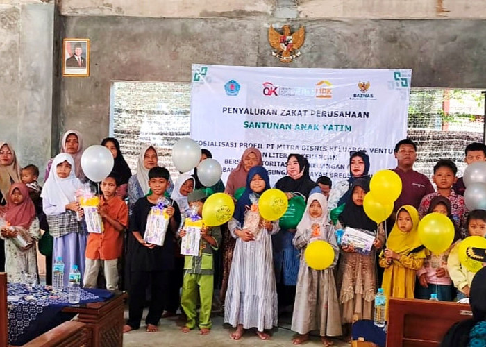 Santuni 100 Anak Yatim di Ketanggungan, MBK Ventura Gelar Literasi Keuangan