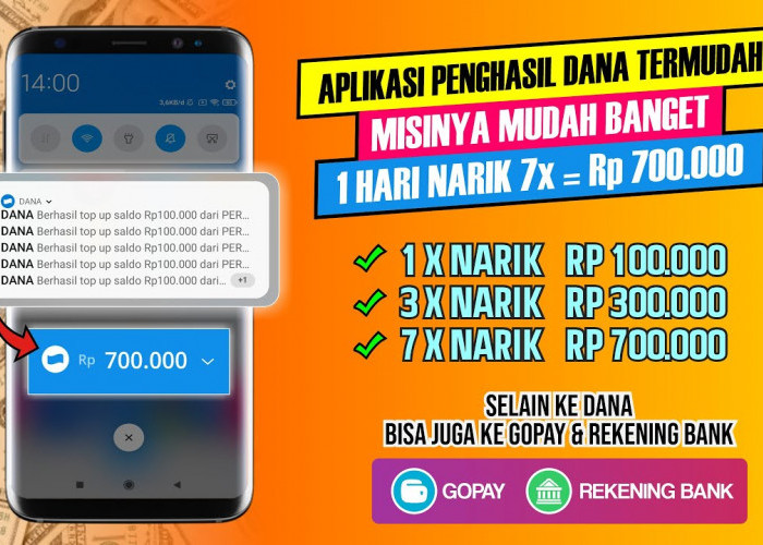 Dibayar Total 700 ribu! Gunakan Apk Penghasil Saldo Dana Tercepat dan Terbaru 2025 ini Dijamin Gacor