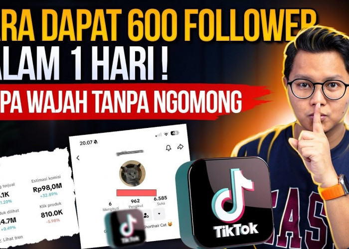 Cara Cepat Dapat 600 Follower TikTok dalam 1 Hari Tanpa Wajah dan Tanpa Ngomong! Eman Bisa?