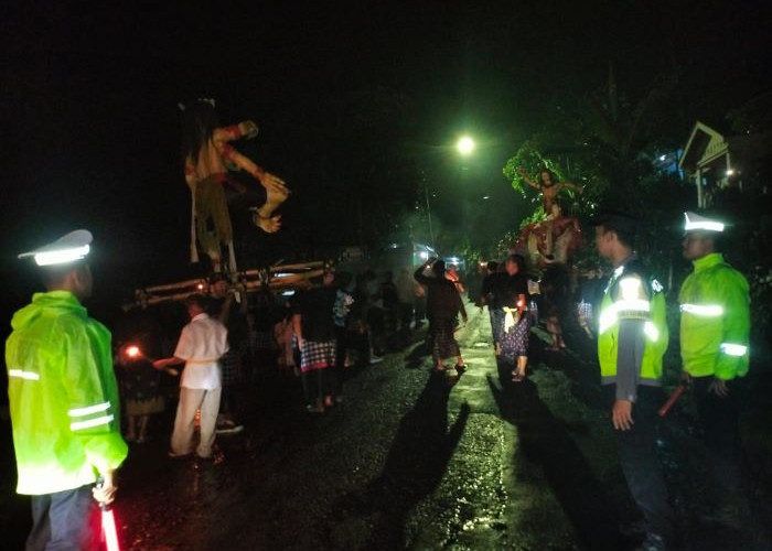 Tawur Kesanga di Pura Kalingga Satya Dharma Linggoasri, Polisi Lakukan Pengamanan Rangkaian Hari Raya Nyepi