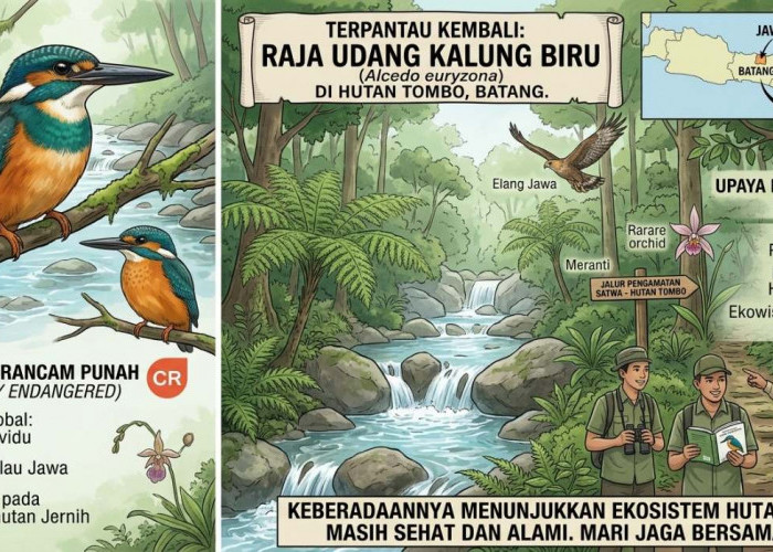 Burung Raja Udang Kalung Biru yang Terancam Punah Kembali Terpantau di Hutan Tombo Batang