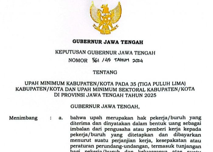 UMK di Jawa Tengah Tahun 2025: Kota Semarang Tertinggi, Banjarnegara Terendah, Ini Daftar Lengkapnya