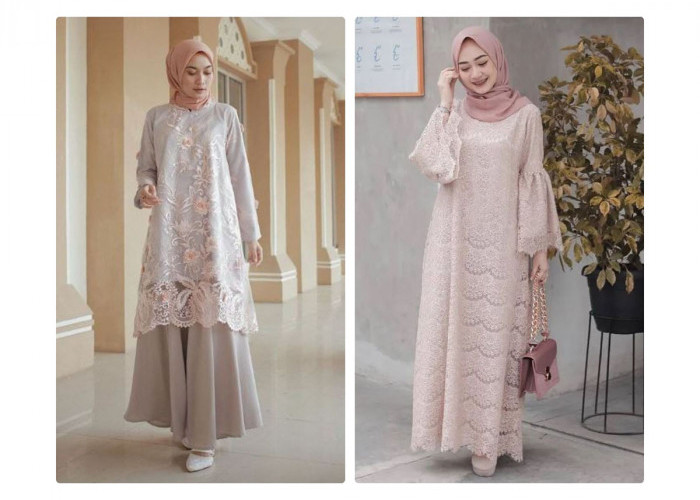 Tampil Glamor dengan Gamis Brokat Kombinasi Polos Terbaru, Tren Fashion Ramadhan untuk Fashionista Sejati!