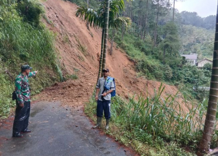 Diterjang Longsor Tengah Malam, Jalan Poros Desa Depok Lebakbarang Putus Total, 3 Kandang Sapi Hanyut