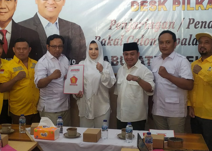 Pasangan Fadia - Sukirman Daftar Bakal Cabup - Cawabup Pekalongan ke Partai Gerindra