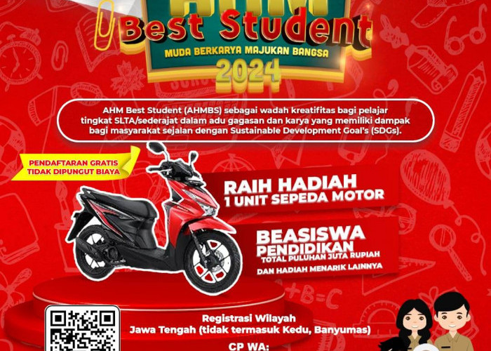 Siapkan Beasiswa Pendidikan, Ini Cara Daftar AHM Best Student 2024 Bagi Pelajar SLTA Jawa Tengah