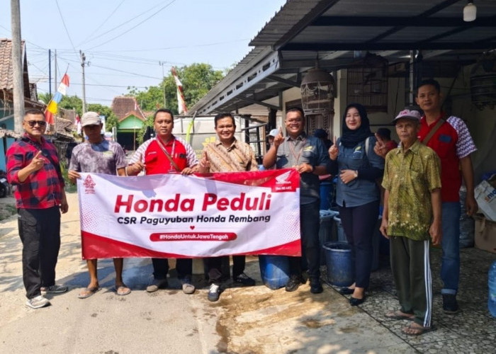 Peduli Kemarau, Paguyuban Dealer Honda Pati, Blora, dan Rembang Salurkan Belasan Ribu Liter Air Bersih