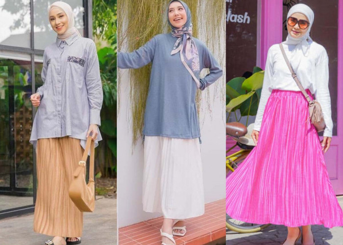 Ngabuburit dengan OOTD Hijab Casual Rok Plisket, Bergaya di Bulan Puasa dengan Tren Fashion Ramadhan Terbaru