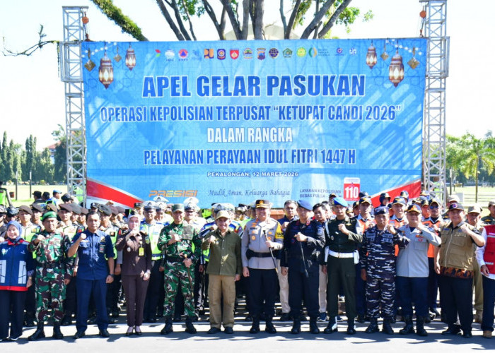 Plt Bupati Pekalongan Sukirman Pimpin Apel Operasi Ketupat Candi 2026, Pastikan Pengamanan Lebaran Siap