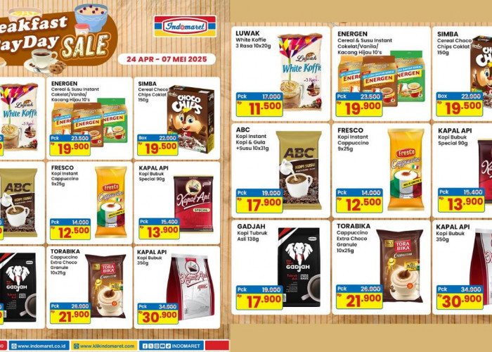 Belanja Produk Breakfast Indomaret: Diskon Kopi & Sereal Mulai Rp11.500 di Breakfast PayDay Sale!