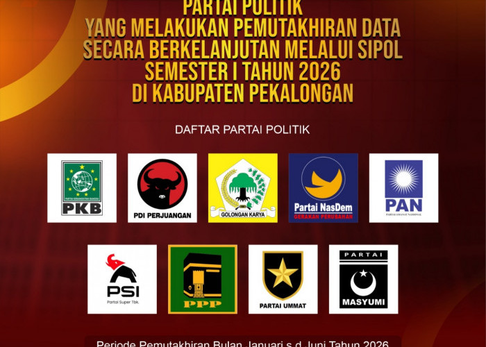 KPU Kabupaten Pekalongan: Baru 9 Partai Politik Perbarui Data SIPOL pada Semester I 2026