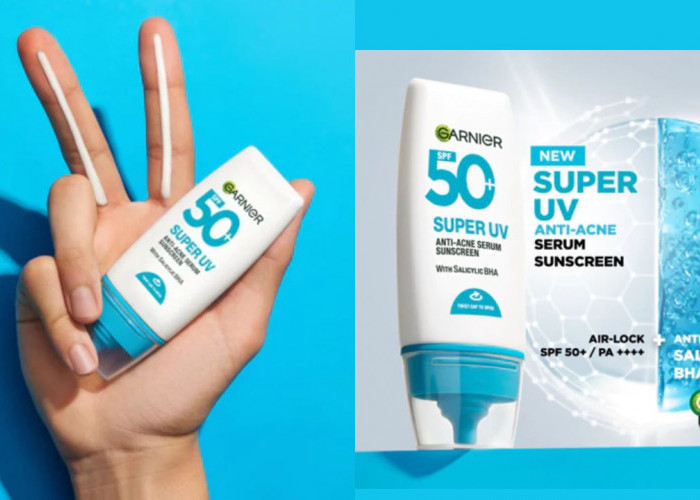 NEW LAUNCH! Review Garnier Super UV Anti-Acne Serum Sunscreen SPF 50+ PA++++, Bye Jerawat